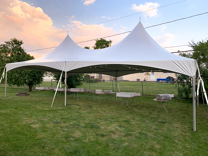 Wedding reception package Wheaton - tent, tables, chairs